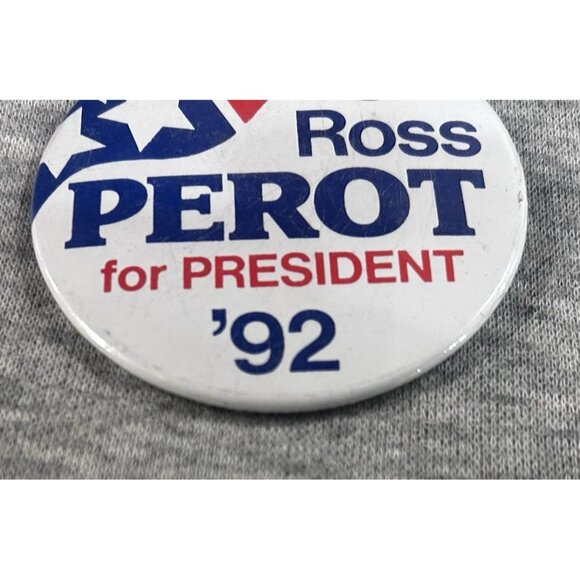 Vintage Ross Perot For President 1992 Political Metal Pinback Button - Picture 2 of 4